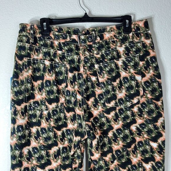 Rachel Comey Olive Crayon Leopard Print Ankle Pants Size 14 100% Cotton - Picture 3 of 11